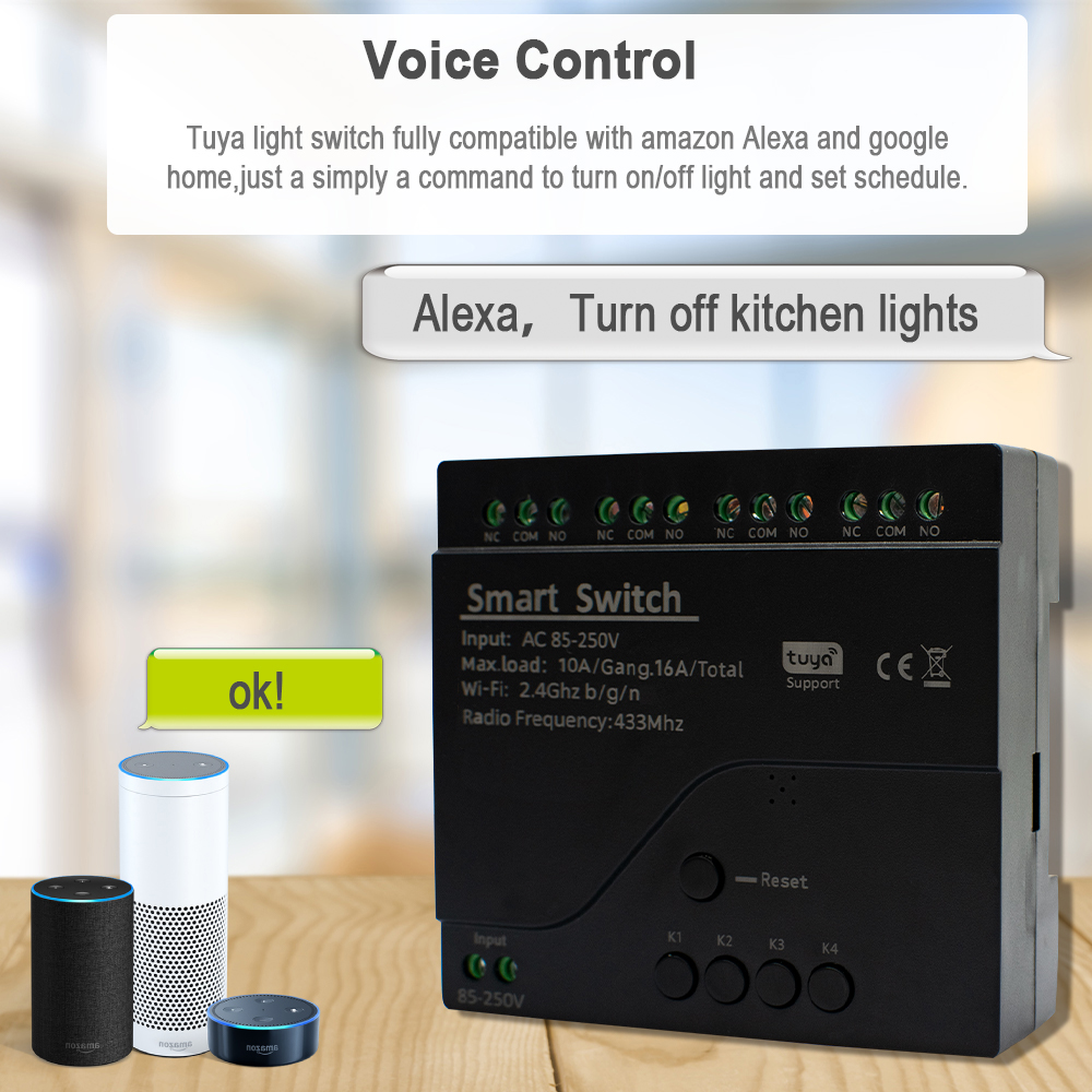 Tuya WIFI 4 Channel Smart Swit - огляд і ціна Tuya 4 Channel