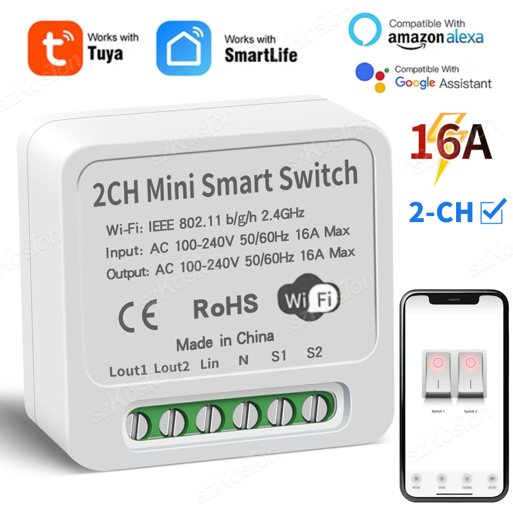 16A Tuya WiFi Smart Switch Mod - огляд і ціна Smart Relay Tuya